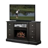 Glass Ember Bed Dimplex Gibbons TV Stand With Electric Fireplace in Espresso