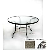 IMAGE OF Barcelona 42 Inch Aluminum Round Dining Table - Aluminum Starburst Pattern With Scavo Bronze Frame