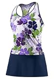 Speedo Women's Endurance+ Lily Flowers 2 Piece Tankini Set Swimsuit