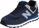 New Balance Men's ML574 Sneaker,Navy/Silver Suede,10.5 D US