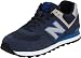 New Balance Men's ML574 Sneaker,Navy/Silver Suede,8.5 D US