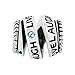 Pugster Sky Blue Swarovski Elements Crystal Live Love Laugh Spiral Bead Fits Pandora Charms Bracelet