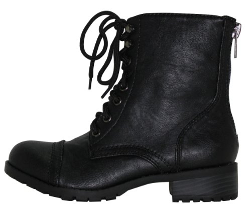 Womens Military Army Black Combat Boots