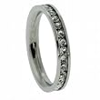 316L Stainless Steel ring with set cubic zirconia stones - Width: 3mm (Sizes 4-10)stone - Width: 7mm (Sizes 8-12)