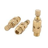 uxcell マフラースロットルバルブ クイックエキゾースト　オスネジ　ゴールドトーン　真鍮　 1/8"PT 3 個
