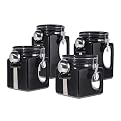 Cutout Canister 4-pc. Set - Black