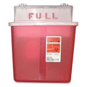Red Sharpstar Container with Counter Balanced Lid, 5 Quart (UMIK5SS1007SA) Category: Medical Trash Cans