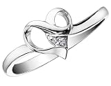Diamond Heart Promise Ring in 10K White Gold
