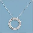 Sterling Silver Necklace - Fatith Love Hope - Charm Size: 23mm - Length: 16'', 18'', 20''