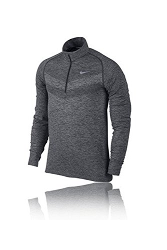 Nike Dri-FIT Knit Half-Zip Mens Running Shirt top Dark Grey/Heather (XXL)