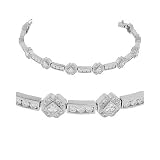 Diamond Bracelet - Floral Asscher Diamond Tennis Bracelet in Platinum