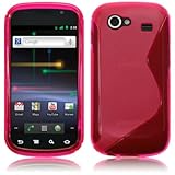 SAMSUNG GOOGLE NEXUS S "S" CURVE GEL CASE - HOT PINK, WITH 6 SCREEN PROTECT ....