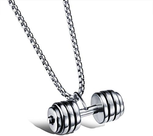 Nail King Body building dumbbell Pendant Necklace Silver Black and Golden Color For Choice