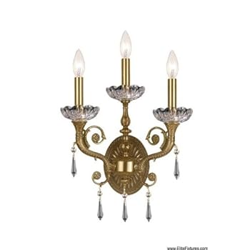 Solid Brass Majestic Hand Cut Lead Crystal Wall Sconce