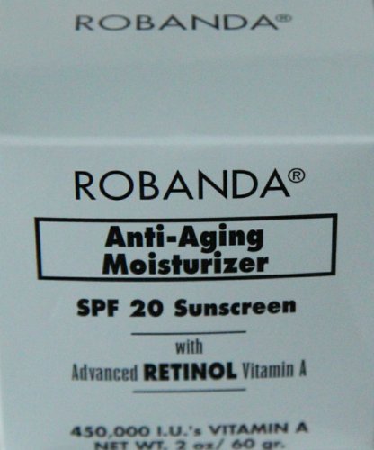 Robanda Anti-Aging Moisturizer SPF Sunscreen with Retinol, 2 Oz.