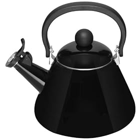Le Creuset Kone Kettle with Whistle, Black, 1.6 Litre