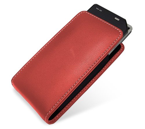 PDAIR レザーケース for SH-04A ベルトクリップ付バーティカルポーチタイプ　レッド PALCSH04ABV/RD
