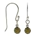 Sterling Silver Small Olive green cz disco ball Earrings