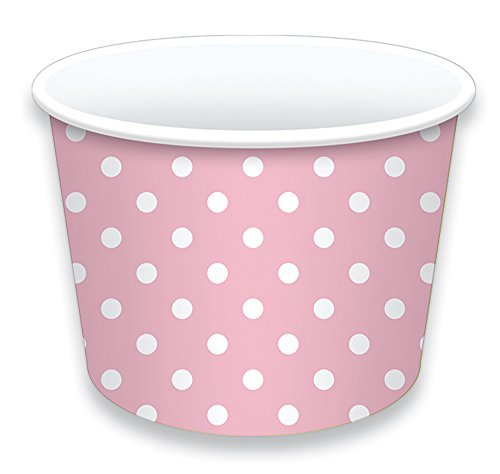 LolliZ Ice Cream Treat Cups 8oz., Pink/Polka Dots, 12 Pcs
