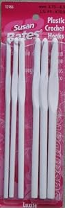Susan Bates Luxite Plastic Crochet Hook Set: Sizes F, G, H, I, J, K