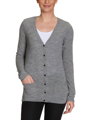 SELECTED Damen Strickjacke VEGA LONG CARDIGAN WOOL BASIC S, Gr. 38 (M), Grau (Medium Grey  Preisvergleich