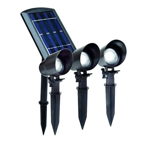 Yards and Beyond Premium High Output Floodlight Set With Remote Solar Panel (SPS1P2BKPK3)