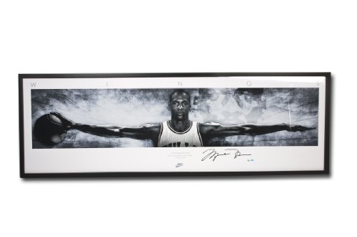 Michael Jordan Autographed Chicago Bulls 20th Anniversary "Nike Wings Concept Poster" Edition 76x28 Panoramic Photo - Framed and Limited to 100
