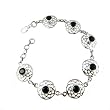 Indian Jewellery Handmade Sterling Silver Bracelet Onyx 7.75 inches