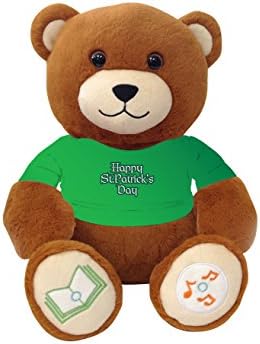St. Patrick's Day Bluetooth music-playing teddy bear - Celtic clover design