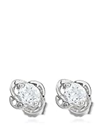 My Silver Pendientes Flor de Circonita