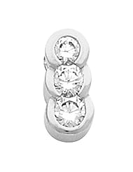 14K White Gold Diamond Three-Stone Pendant - 0.80 Ct. -- LIFETIME WARRANTY