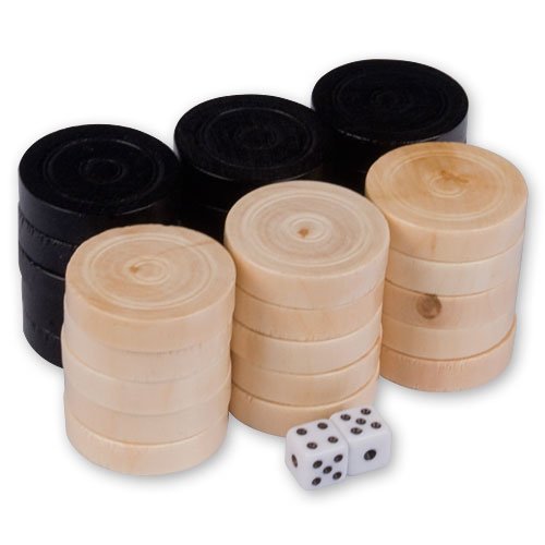 Backgammon Checkers - Wood - Set of 30 - 1-1/8'' (2.8cm) On Sale