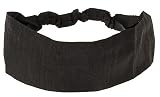 L. Erickson USA Wide Headband with Elastic - Silk Dupioni Black