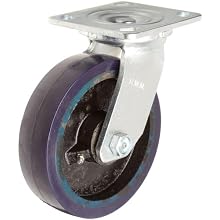 RWM Casters 40 Series Plate Caster, Swivel, Urethane on Iron Wheel