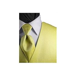 Tuxedo Vest - Venetian Collection Lemon with Coordinating Windsor Band Tie