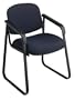 Office Star Work Smart Deluxe Sled Base Arm Chair with Designer Plastic Shell Back, Midnight Black