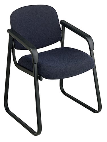 Office Star Work Smart Deluxe Sled Base Arm Chair with Designer Plastic Shell Back, Cadet