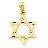 14k Solid Satin Star of David Charm