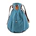 BMC Womens Cyan Blue Textured Canvas Double Top Handle Lightweight Shoulder Tote Travel Shopper Handbag