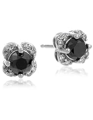 925ss 0.78Ct.Tw Black and White Diamond Earrings
