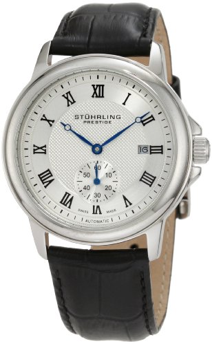 Stuhrling Prestige Mens 35733152 Prestige Swiss Made Laurel Automatic Date Silver Tone Watch Stuhrling Prestige Mens 35733152 Prestige Swiss Made Laurel Automatic Date Silver Tone Watch