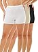 Underworks Womens 100% Cotton Cuff Leg 5-inch Inseam Bloomers White-Beige-Black 3-Pack 3X 45-46 Hips