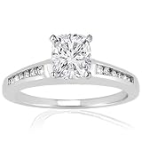 0.65 Ct Cushion Cut Petite Diamond Engagement Ring Channel Set 14K FLAWLESS GIA