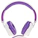 BestGot Headphone with Microphone for Travel Work Running Sport Kids Women Headphones Headset for Music Gaming Premium Mesh Cable Deluxe for iphone and Android Devices White/Purple