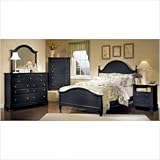 Cottage Collection Panel Bed Bedroom Set in Black Size: Twin