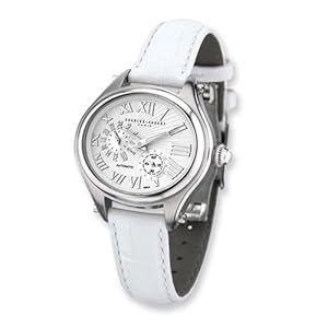 Stainless Steel White Strap Automatic Watch by Charles Hubert Paris Watches, Best Quality Free Gift Box Satisfaction Guaranteed