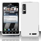 WHITE Rubber Touch Snap-On Phone Protector Hard Cover Case for Motorola Droid 3 XT862 Milestone 3