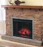 Stacked Stone Electric Fireplace