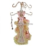 Victorian Jewelry Stand Lace Dress Pink 11.5 Inches
