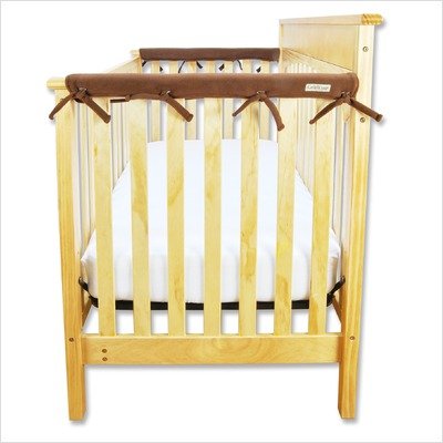 Short Fleece Crib Wrap Narrow Rail Cover in Brown